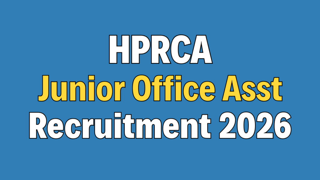 HPRCA Junior Office Assistant Online Form 2026