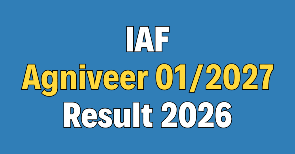 Air Force Agniveer Intake 01/2027 Result